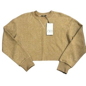 Zara Cropped Mockneck Sweater Size Medium NWT